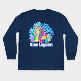 Blue Lagoon, The Story of the Sea, coral reefs Kids Long Sleeve T-Shirt